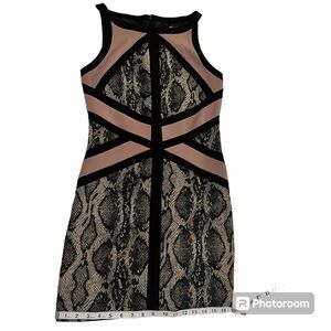 Jay Godfrey Snake Skin Print Color-Block Mini dress Sz 6 sleeveless Mob-wife